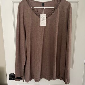 NWT Brown Long Sleeve Top